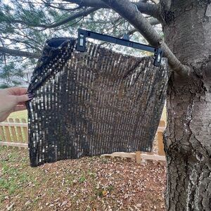 Xhilaration Silver Sequin Mini Skirt XL